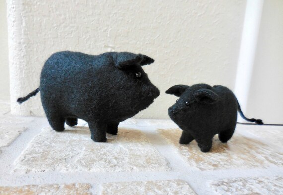 black pig stuffed animal
