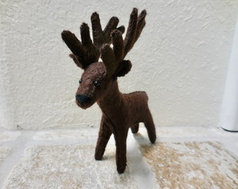 Felt Reindeer Ornament: Handmade Woodland Animal Decoration