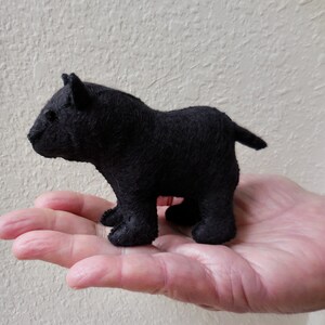 Black felt bear, felt stuffed animal, realistic bear soft toy, soft sculpture woodland decor bear image 8