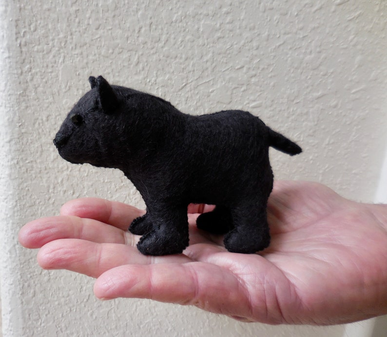 Black felt bear, felt stuffed animal, realistic bear soft toy, soft sculpture woodland decor bear image 8