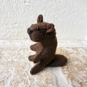 Handmade Felt Beaver Stuffed Animal: Woodland Gift