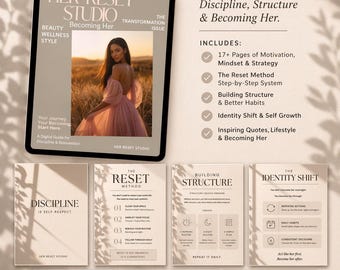 Haar Reset Studio Magazine | Haar gids worden | Discipline en routine resetten | Werkboek esthetische zelfgroei | Digitale download
