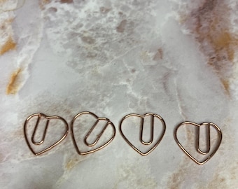 Rosegold Herz Paperclips: Büroklammern (4er-Pack)