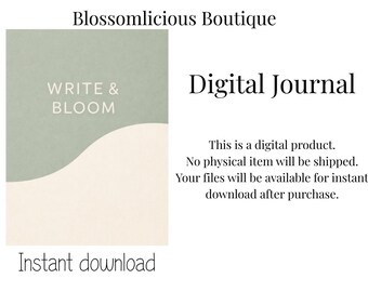 Digitaal dagboek schrijven en bloeien | Minimaal esthetisch gevoerd dagboek | iPad-dagboek | Neutraal schrift notitieboek | Digitaal dagboek
