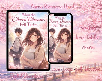 Anime-roman lichtroman pdf | Eerste liefdesverhaal | Aiko en Ren | Kersenbloesemromantiek | Digitale download | Zacht emotioneel animeverhaal