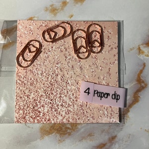 Mini heart rose gold paper clips, planner clips