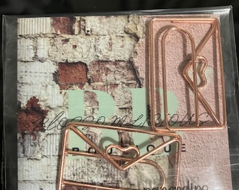 Rose gold envelope paper clip