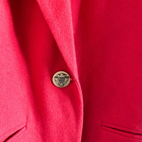 Wool Velvet Collar Red Blazer - image 3