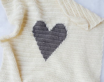 CROCHET PATTERN: Crochet Heart Blanket Pattern