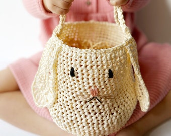 CROCHET PATTERN: Bunny Basket Crochet Pattern, Easter Basket Crochet Pattern, Easter Crochet Pattern