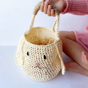 CROCHET PATTERN: Bunny Basket Crochet Pattern, Easter Basket Crochet Pattern, Easter Crochet Pattern