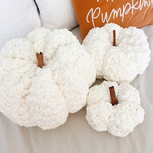 CROCHET PATTERN: Cozy Harvest Pumpkin Pillow, THREE Pumpkin Sizes, Crochet Pumpkins, Halloween Crochet Pattern