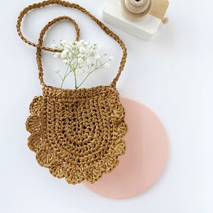 HÄKELMUSTER: Kauwela Raffia Tasche, Mädchen Häkeltasche, Puppen Häkeltasche, passende Häkeltasche