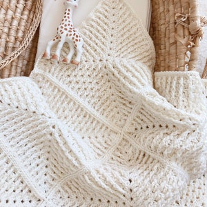 Crochet Pattern: My Sunshine Crochet Baby Blanket, Granny Square Blanket Pattern, Textured Granny Square