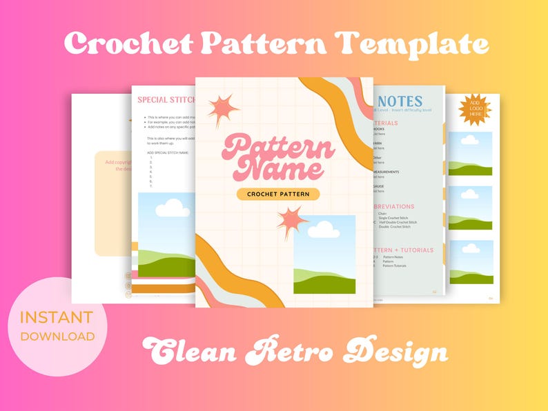 Editable Crochet Pattern Template | Crochet Designer Template ...