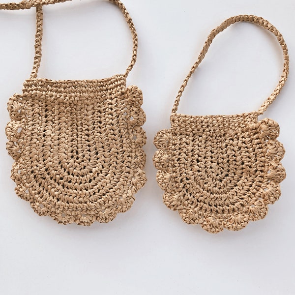 CROCHET PATTERN: Mama Kauwela Raffia Bag, crochet purse, Summer Crochet Bag