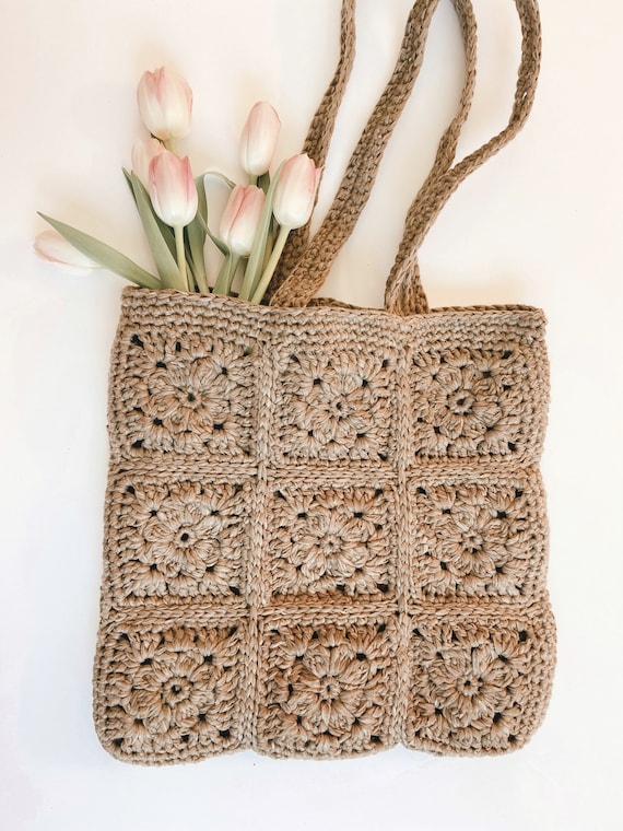CROCHET PATTERN Magnolia Market Tote Bag Crochet Pattern Granny Square Bag Raffia Granny Square Bag Raffia Granny Square Crochet Pattern Etsy Norway