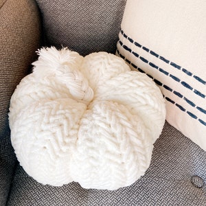 CROCHET PATTERN: Cozy Herringbone Pumpkin Pillow, Fall Crochet Pattern, Fall Crochet Pillow Pattern, Boho Crochet Fall Decor, Pillow Pattern image 5