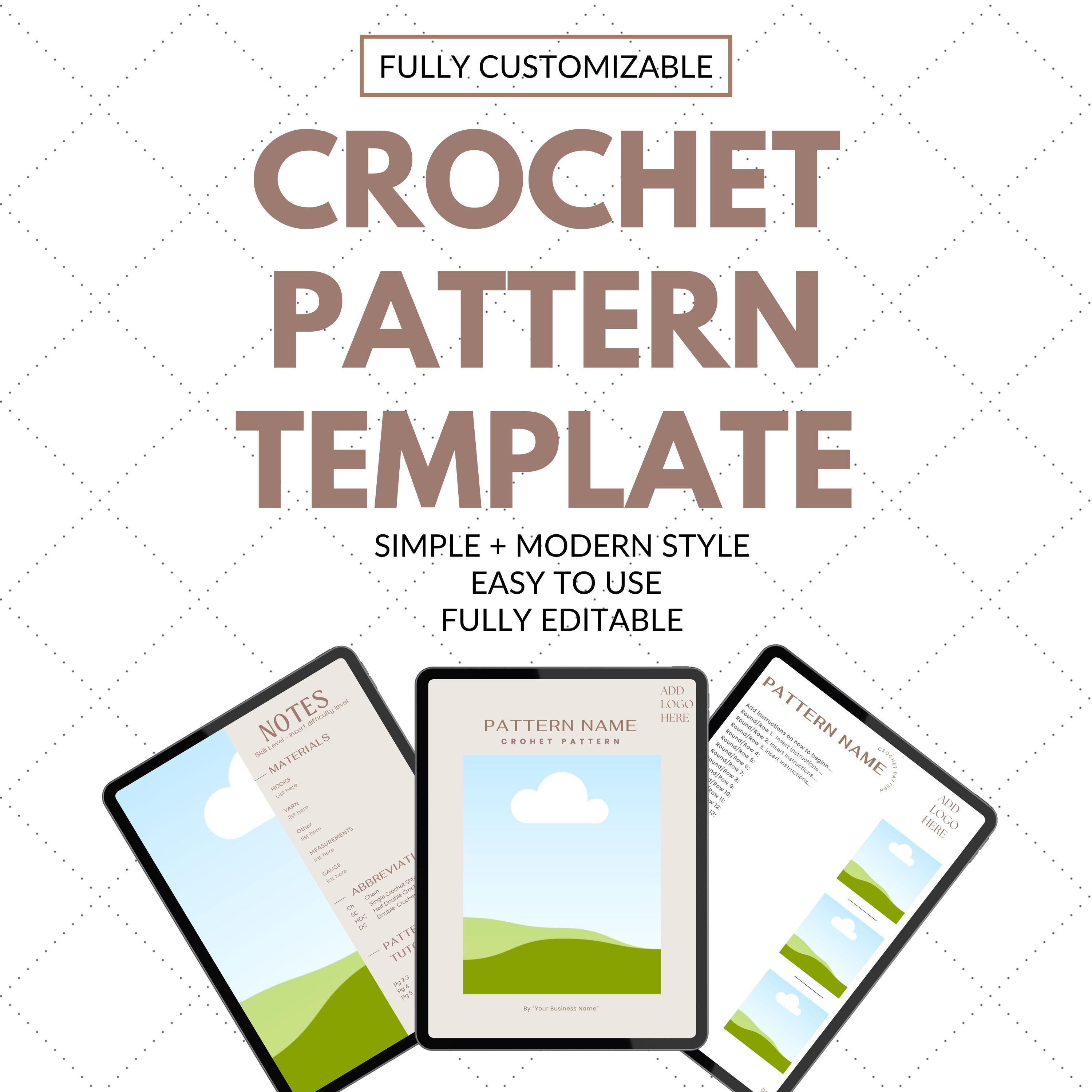 Create Crochet Pattern Editable Crochet Pattern Template | Crochet Designer Template ...
