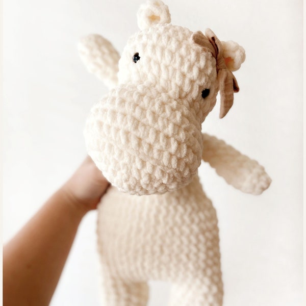 CROCHET PATTERN: Hallie The Hippo, Amigurumi Hippo, Hippo Crochet Pattern, Rhino Amigurumi, Rhini Crochet Pattern