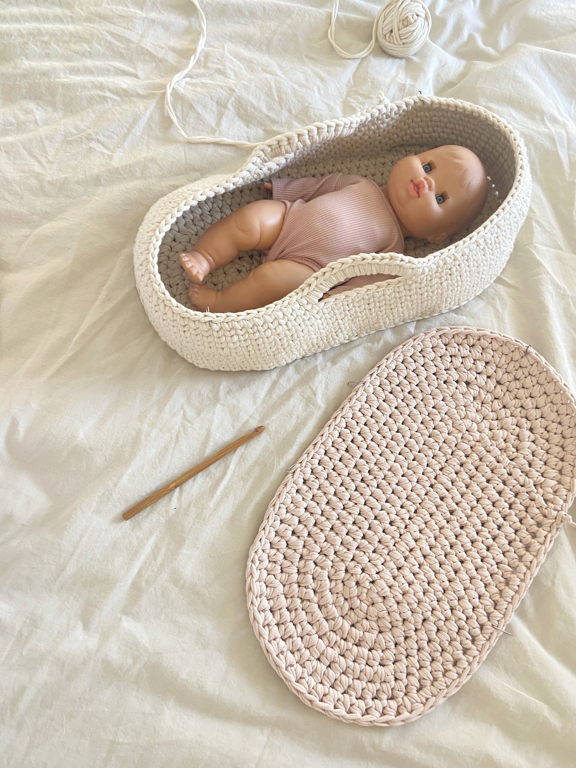 CROCHET PATTERN Doll Moses Basket Crochet Pattern Baby Moses Etsy