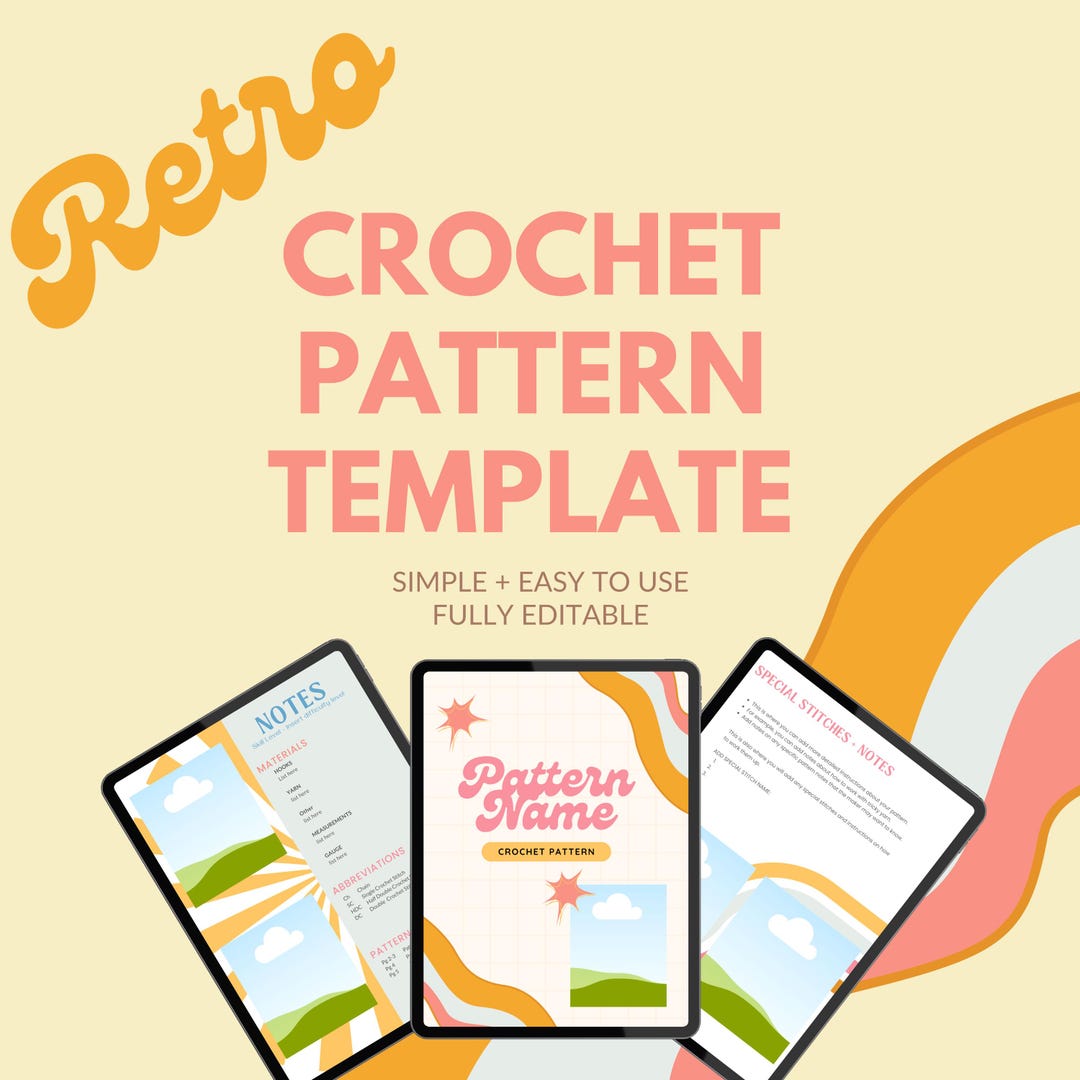 Editable Crochet Pattern Template | Crochet Designer Template ...