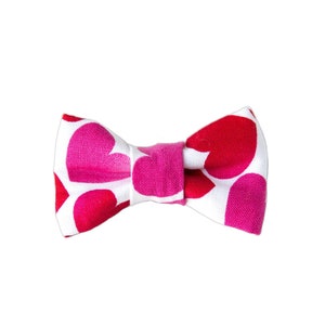 Valentine Cat Bow Tie - Sweet valentine style, heart bow tie, pink heart bow tie, white and red bow tie for dogs and cats, cat bow tie