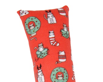 Catnip kicker toy- christmas cat toy, red cat toy, holiday cat toy, silvervine cat toy