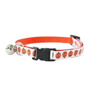 Halloween Pumpkin Cat Collar with Breakaway Clasp & Bell