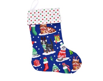 cat christmas stocking- gift for cats, mini stocking, ready to ship gift, christmas gift for cats