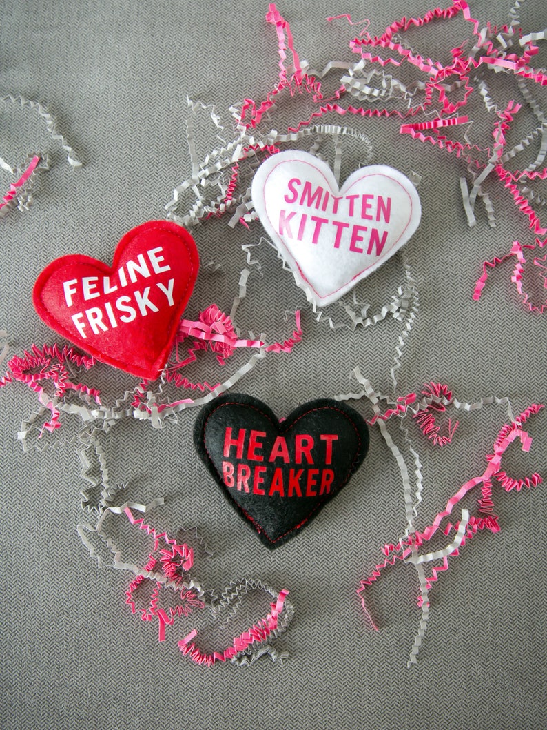 Conversation Heart Catnip Toys