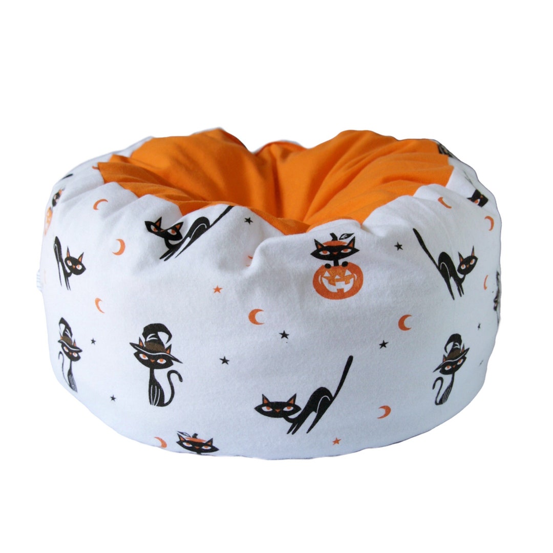 Halloween Cat Bed Black Cats Halloween Bed Pumpkin Pet Bed Etsy