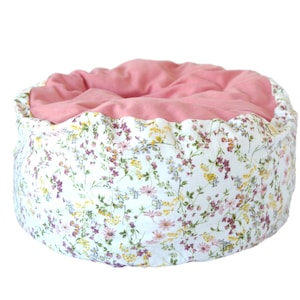 Flannel Cat Bed- vintage floral pet bed, cute cat bed, machine washable pet bed, small animal pet bed
