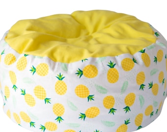 Flannel Cat bed - round cat bed , pineapple dreams design, flannel bed, machine washable cat bed, summer cat bed, pineapple fabric