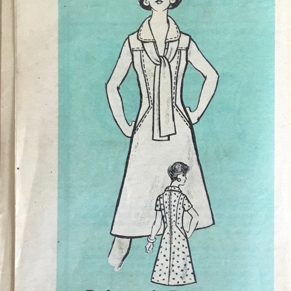 Vintage Printed Pattern Misses’ Dress with Scarf Sewing Pattern no. 9258 - Size 20 / Bust 42”