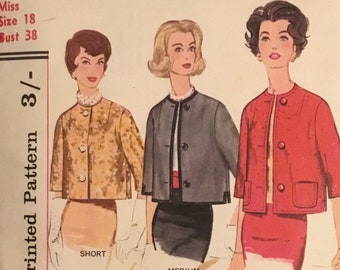 Vintage Simplicity Misses’ Proportioned Jacket Sewing Pattern no.3582