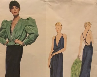 Vintage Vogue American Designer Bill Blass Misses’ Jacket and Dress Sewing Pattern no. 2303 / Size 8 / Bust 31 1/2” - 80cm