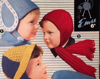 Vintage Emu Hats for Toddlers Knitting Pattern no. 633