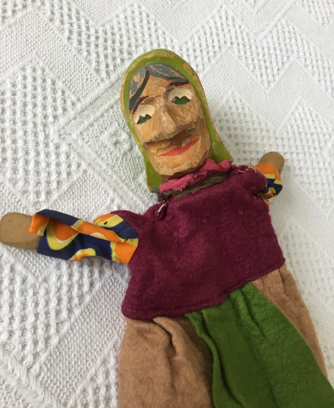 Vintage Wooden Hand Puppet Etsy