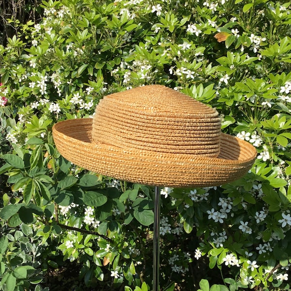 Vintage M&S St Michael Straw Hat - Small 53cm-54cm