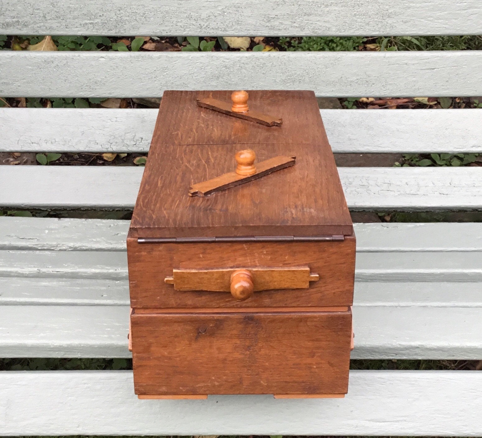 Vintage 2 Tier Cantilever Sewing Box Etsy UK