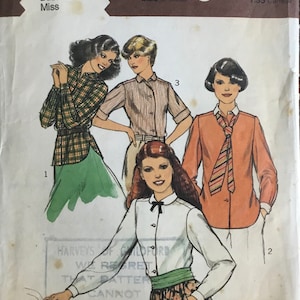 Vintage 1978 Style Patterns Misses’ Set of Shirts Sewing Pattern no. 2368 - Size 14 / Bust 92cm - 36”