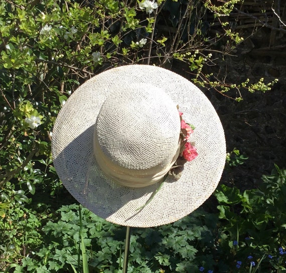 Vintage Bermona London Paper Straw Sun Hat - Smal… - image 3