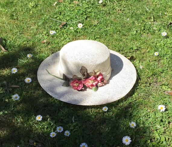 Vintage Bermona London Paper Straw Sun Hat - Smal… - image 5