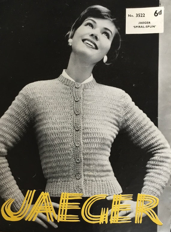 Vintage Jaeger Cardigan Knitting 