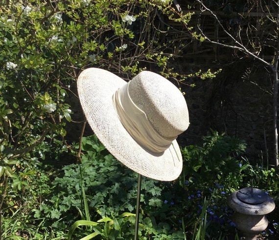 Vintage Bermona London Paper Straw Sun Hat - Smal… - image 2