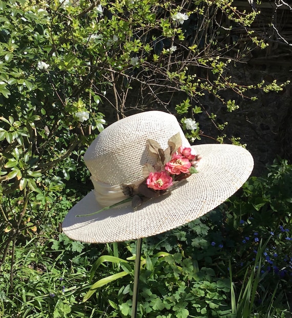 Vintage Bermona London Paper Straw Sun Hat - Smal… - image 1