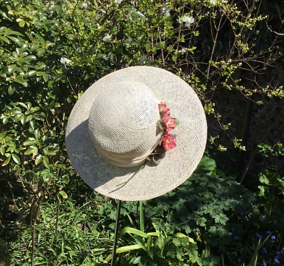 Vintage Bermona London Paper Straw Sun Hat - Smal… - image 4