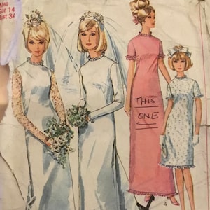 Vintage Simplicity Misses One Piece Wedding Dress Or Etsy