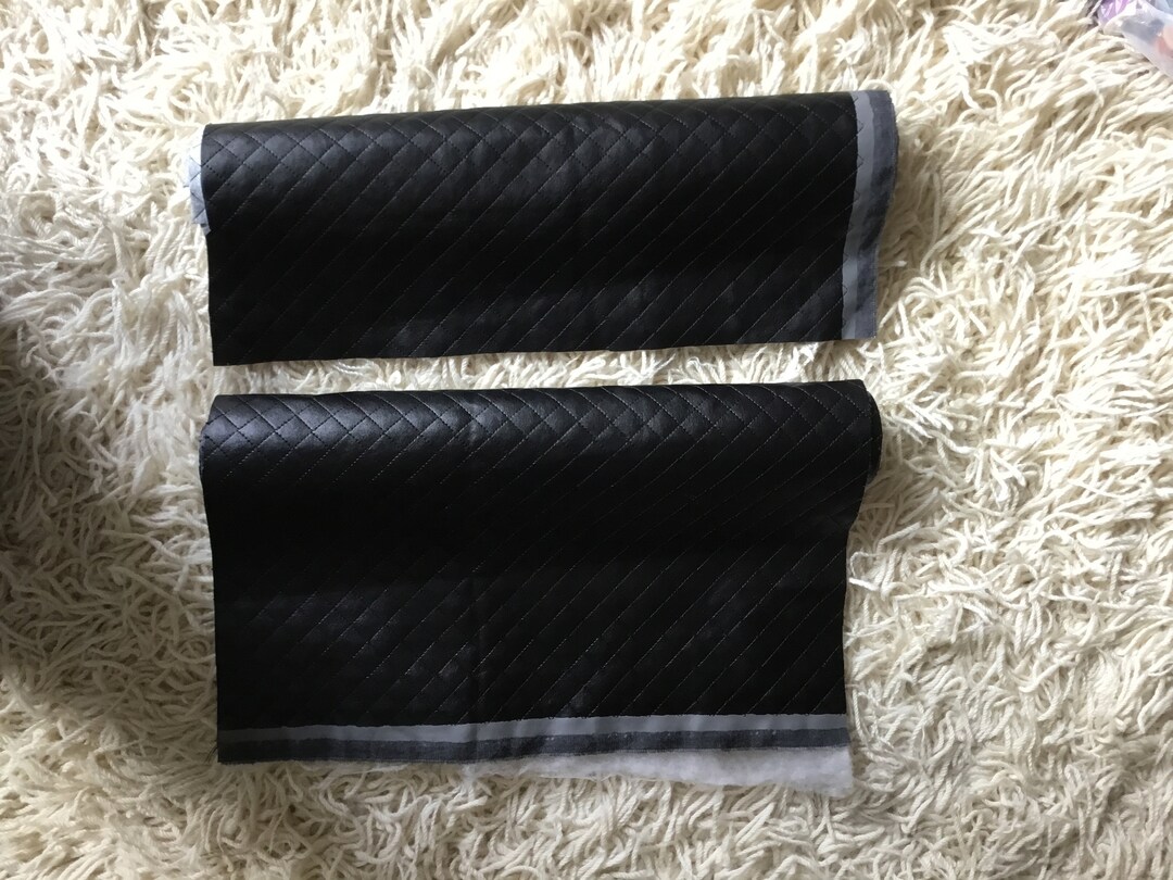 Black Faux Leather Padded Fabric - Etsy
